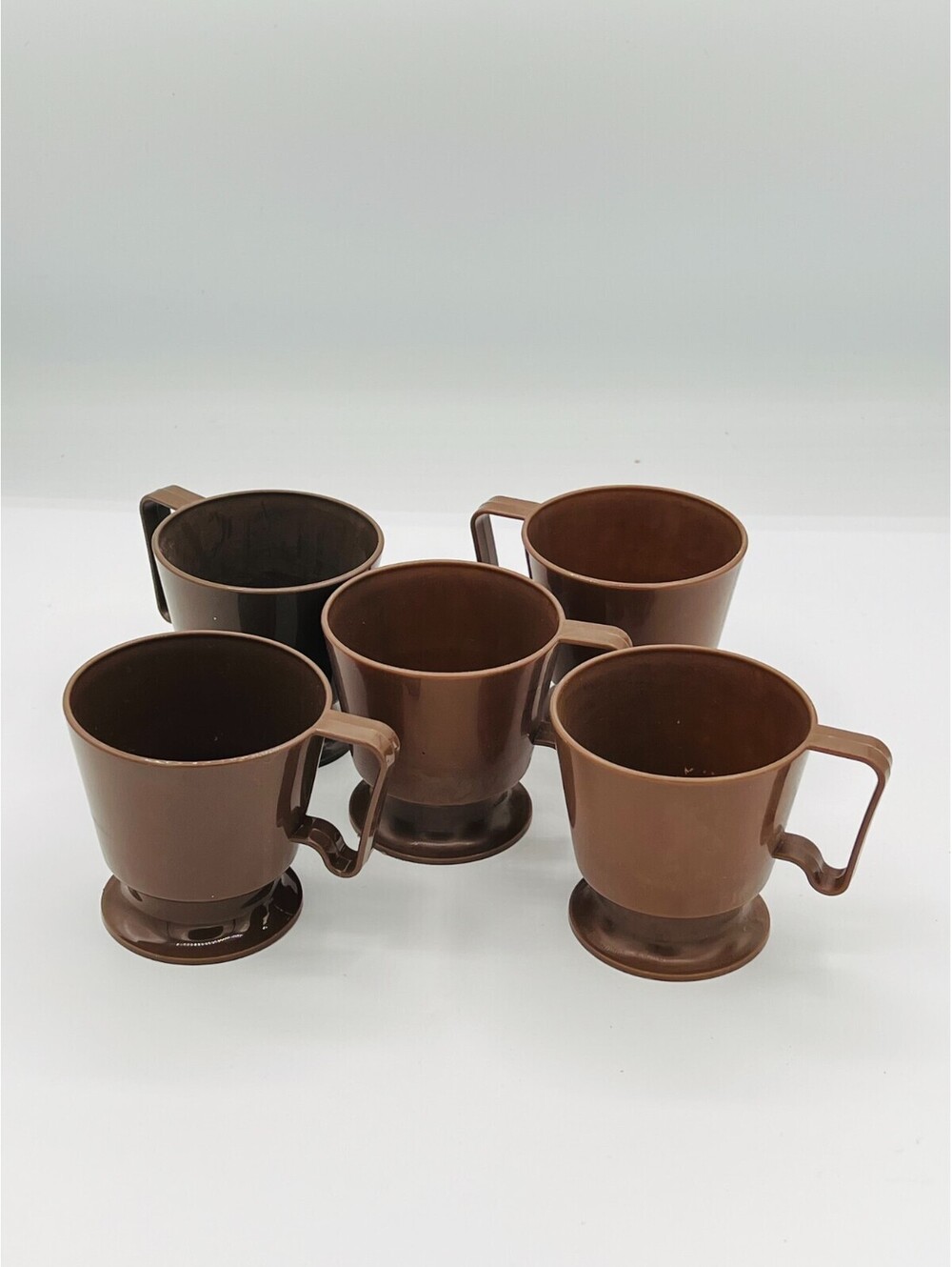 5-VINTAGE BROWN SOLO COZY CUP HOLDERS - MADE BY CARTHAGE CUP COMPANY IN TEXAS